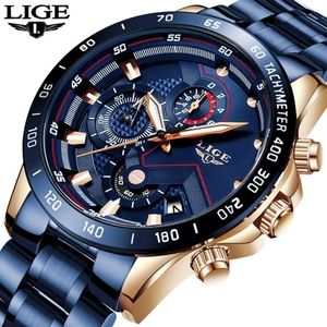 LIGE 2020 New Fashion Mens Watches with Stainless